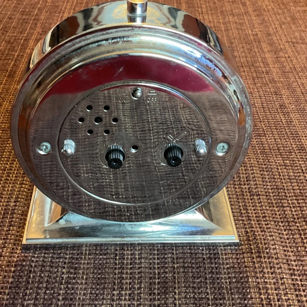 Silver Roman Numeral Table Clock